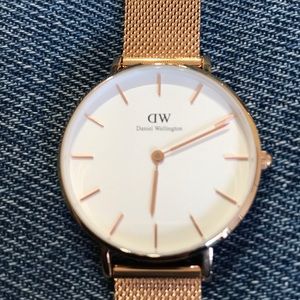 Gold DW watch with cuff